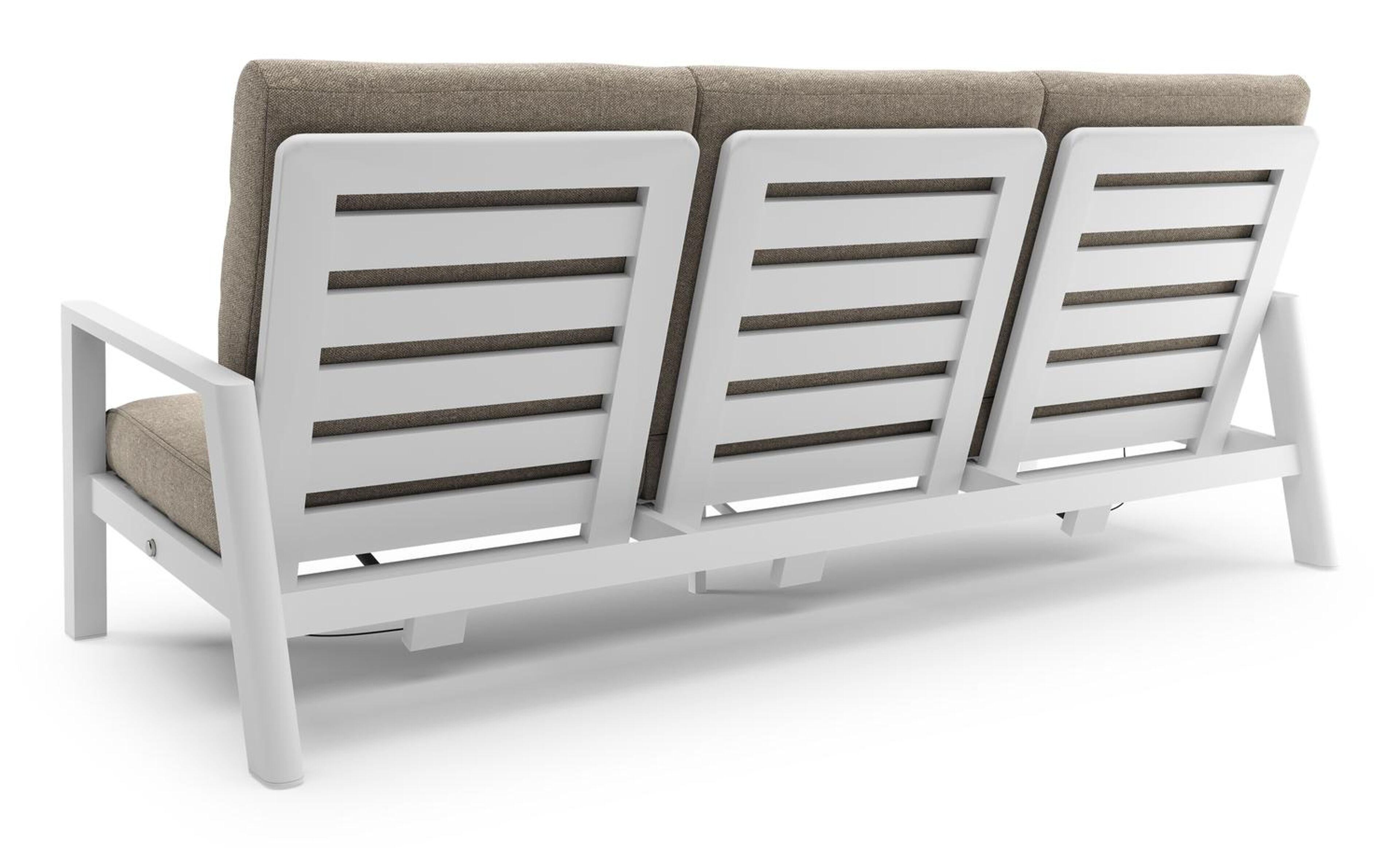 Cirello loungebank in wit aluminium met chartres pewter all weather sunbrella® luxe kussen