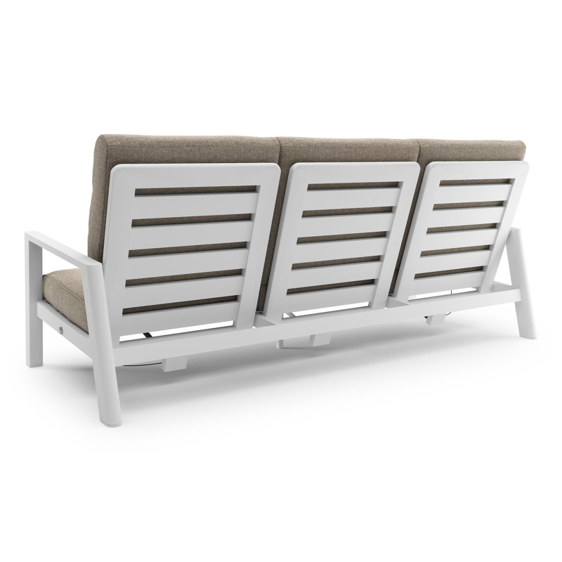 Cirello loungebank in wit aluminium met chartres pewter all weather sunbrella® luxe kussen