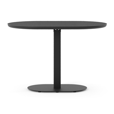 Teramo tuintafel bombo in zwart aluminium en volkeramiek Nero Black - L 110 x B 70 x H 73.7 cm
