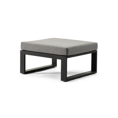 Table basse/pouf Livo en aluminium noir - Lg 84 x larg. 70 x H 32 cm