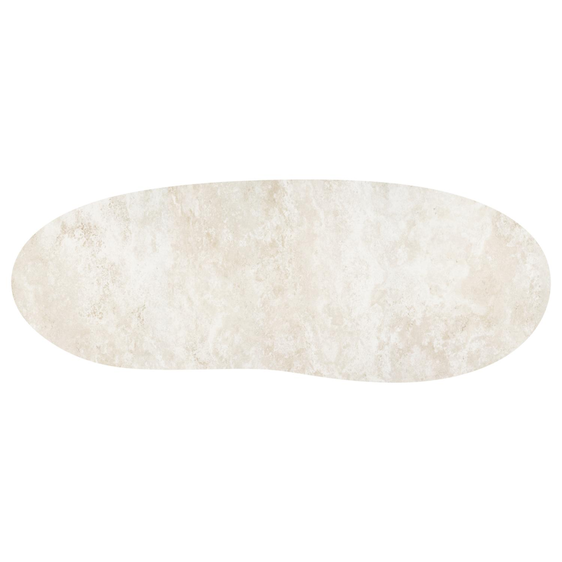 Amico tuintafel organisch in wit aluminium en volkeramiek Rapolano - L 320 x B 120 x H 73.5 cm