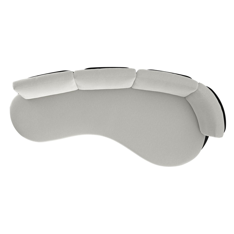 Canapé de jardin Donato en aluminium noir et coussins en all weather sunbrella® luxe lopi ash