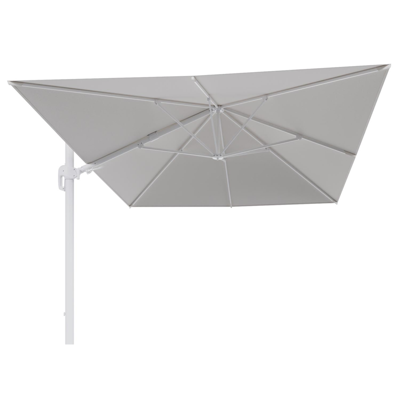 Rufina zweefparasol tiltfunctie in wit aluminium en parasoldoek in All Weather Solica Soul Optik  - L1 400 x L2 300 cm (zonder voet) (zonder voet)