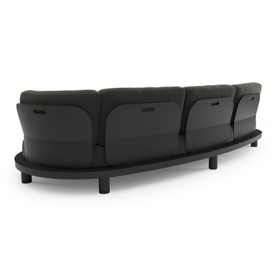 Donato loungebank in zwart aluminium met natte sooty all weather sunbrella® luxe kussen