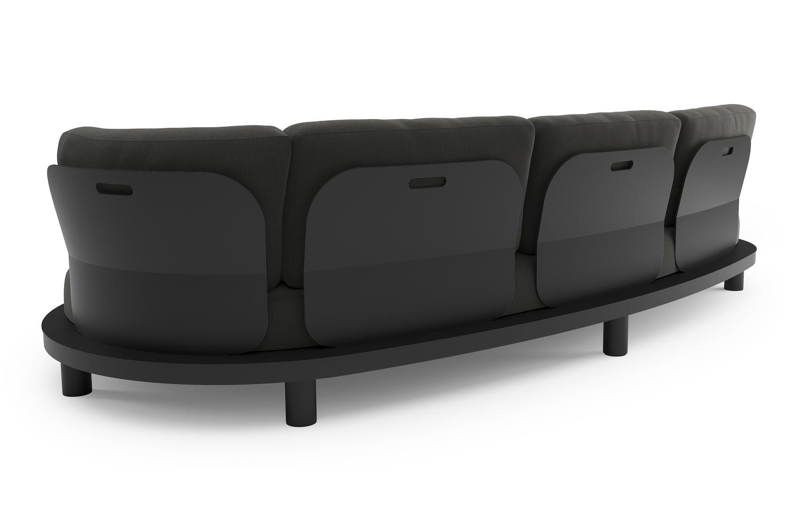 Donato loungebank in zwart aluminium met natte sooty all weather sunbrella® luxe kussen