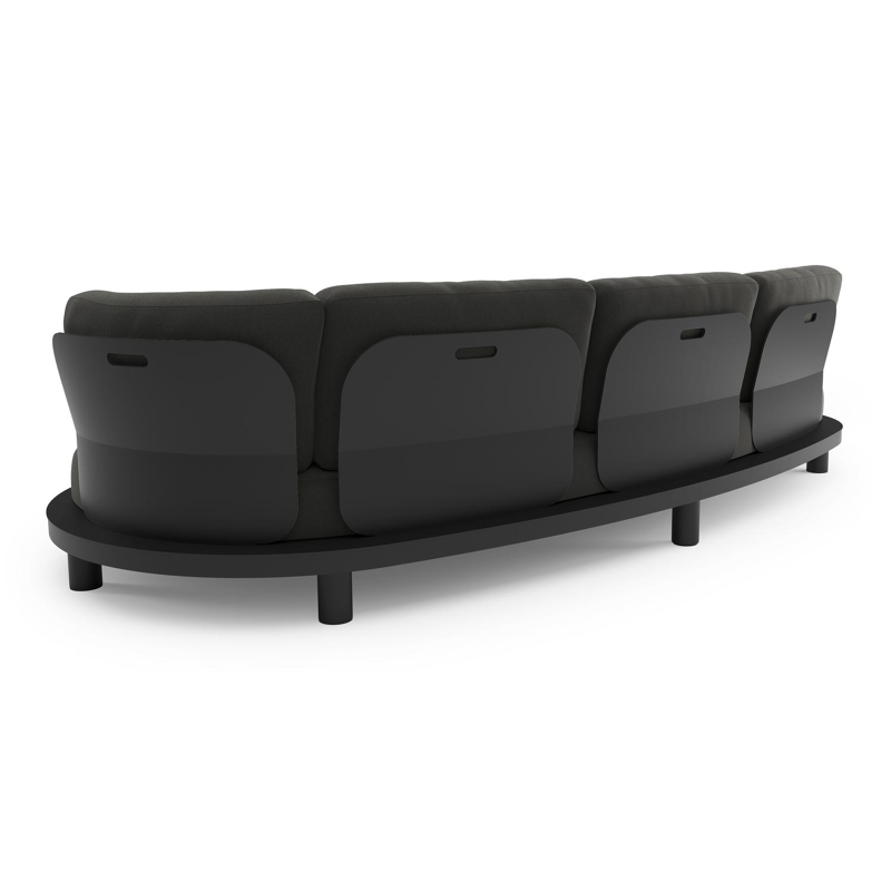 Donato loungebank in zwart aluminium met natte sooty all weather sunbrella® luxe kussen