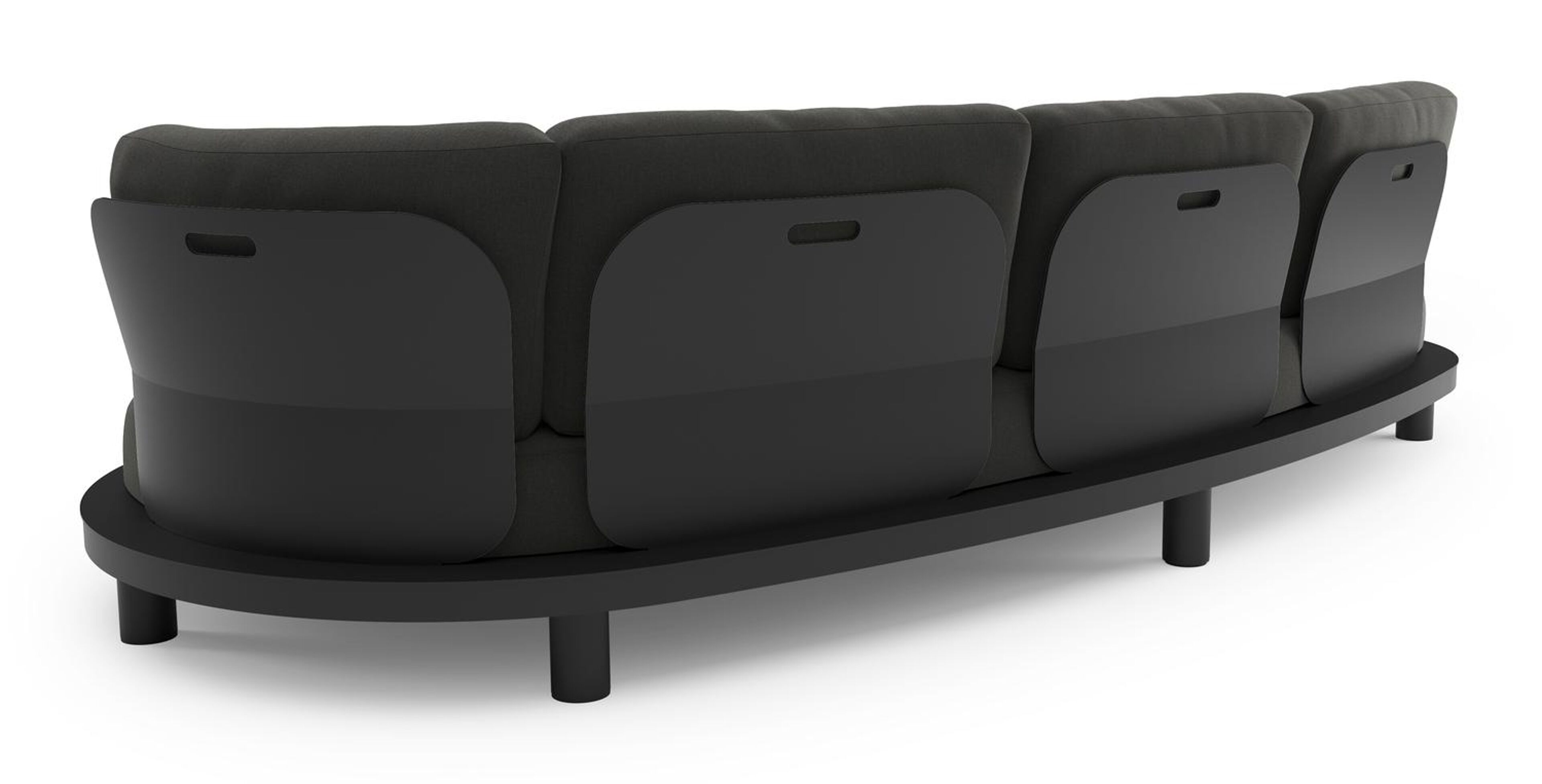 Donato loungebank in zwart aluminium met natte sooty all weather sunbrella® luxe kussen