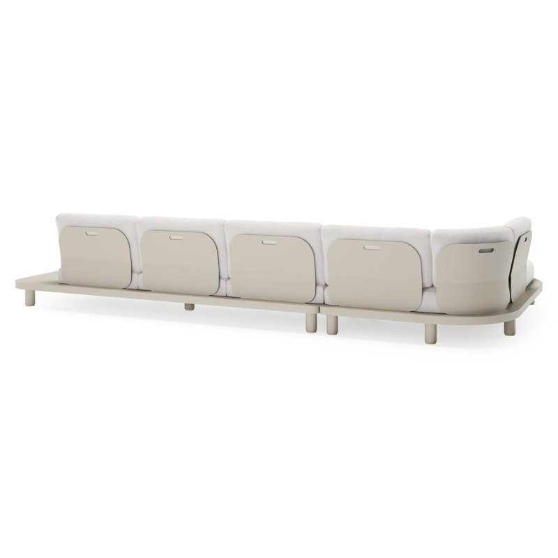 Donato loungehoek in beige aluminium met ego eggshell all weather solica kussen