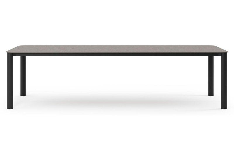 Orso tuintafel rechthoekig afgerond in zwart aluminium en volkeramiek wulong - L 290 x B 110 x H 74.5 cm