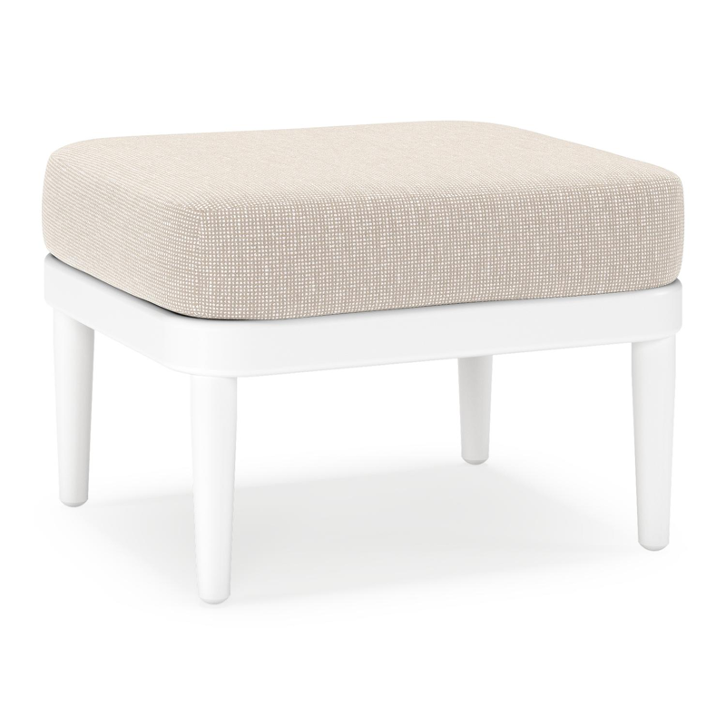 Pouf Orso en aluminium blanc et coussins en all weather sunbrella® luxe Slow Farafra