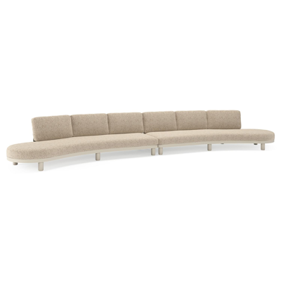 Donato loungebank in beige aluminium met all weather cosytica Bora Jungle kussen