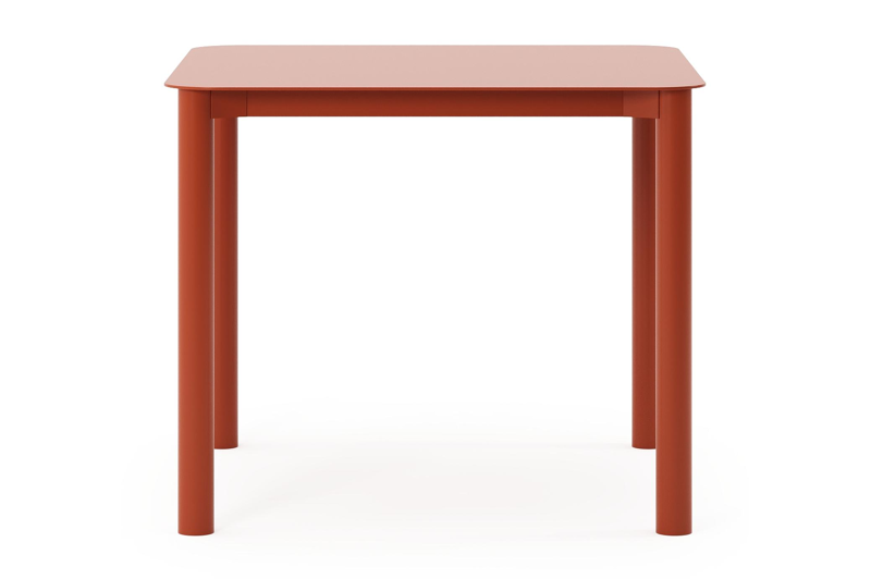 Orso tuintafel afgerond vierkant in roestbruin aluminium - L 90 x B 90 x H 75 cm