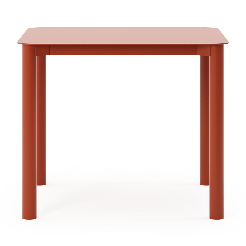 Orso tuintafel afgerond vierkant in roestbruin aluminium - L 90 x B 90 x H 75 cm