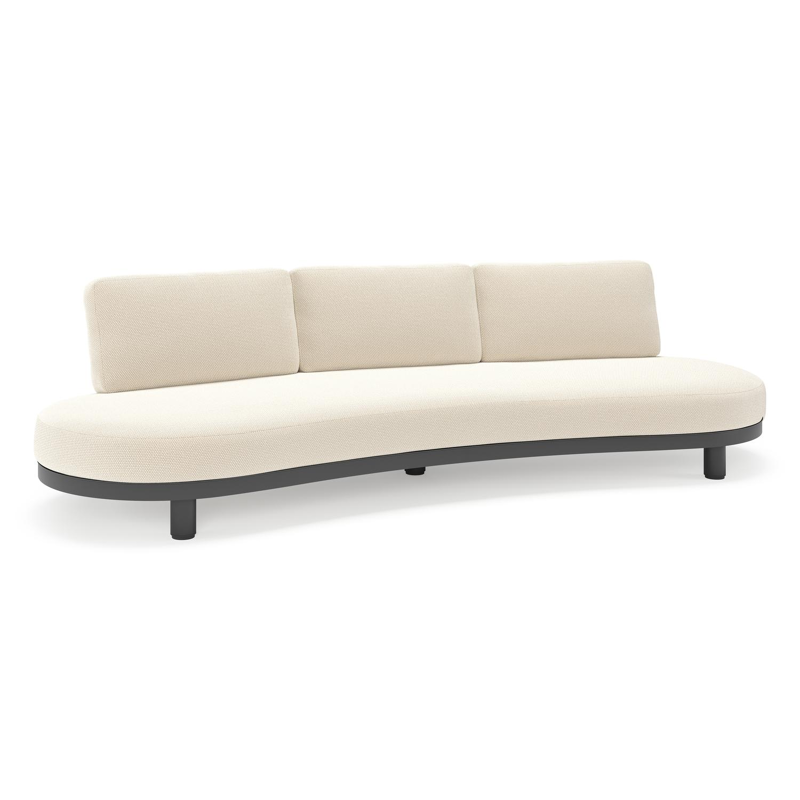 Donato loungebank in zwart aluminium met all weather cosytica Althea Off White kussen