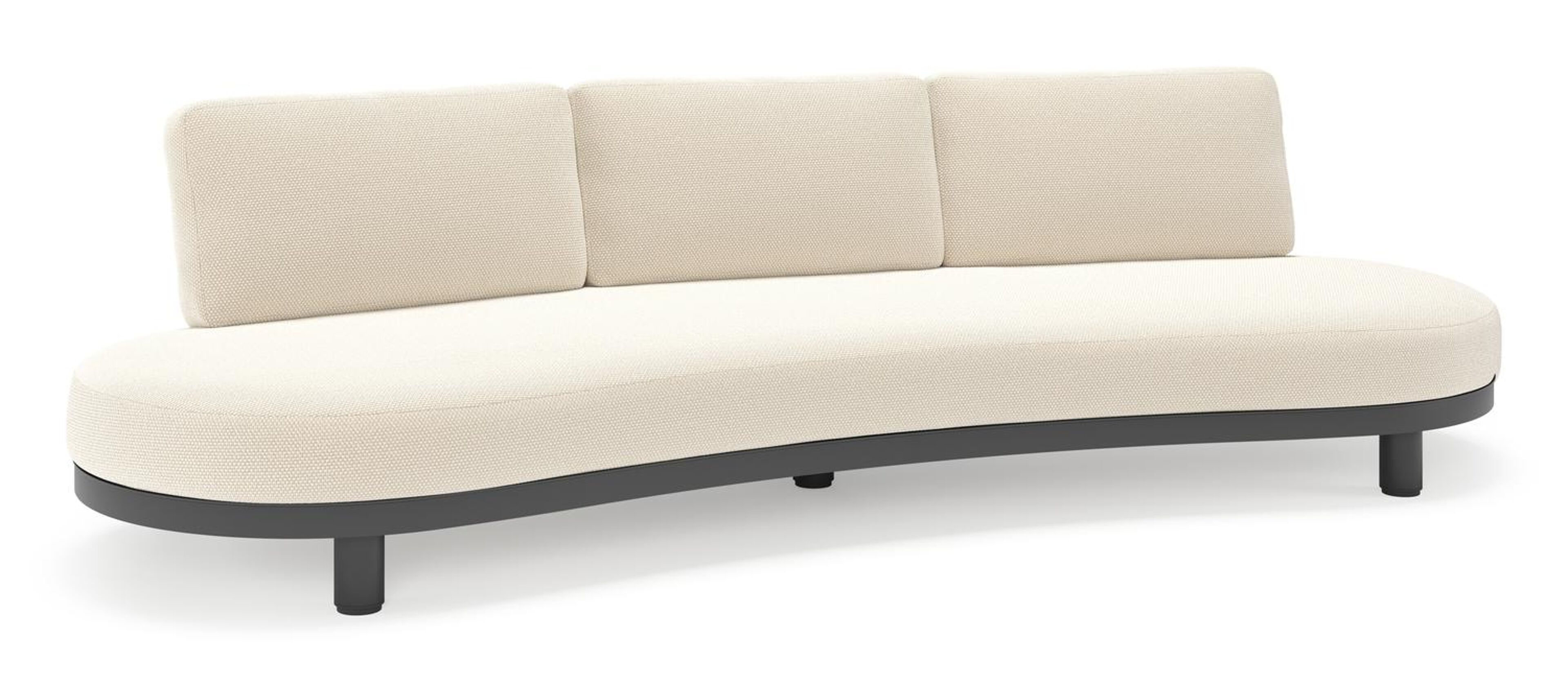 Donato loungebank in zwart aluminium met all weather cosytica Althea Off White kussen