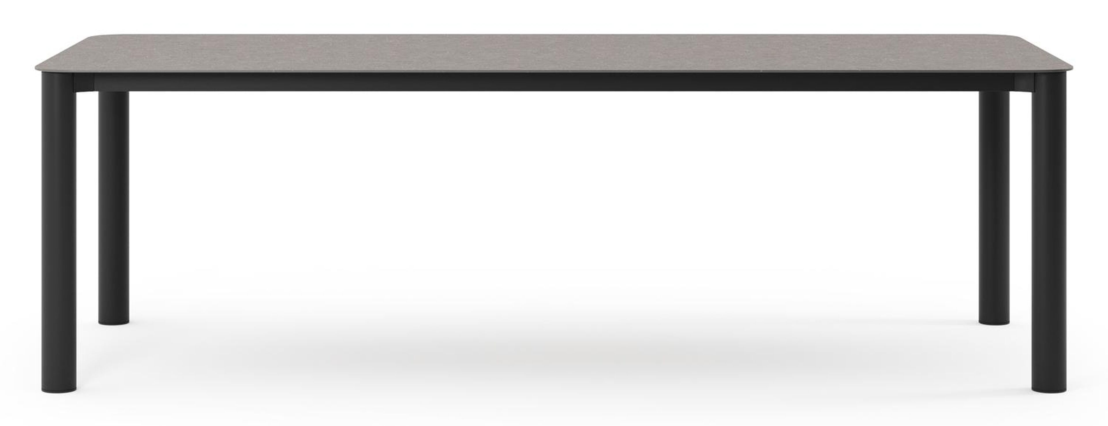 Orso tuintafel rechthoekig afgerond in zwart aluminium en volkeramiek wulong - L 240 x B 100 x H 73.5 cm