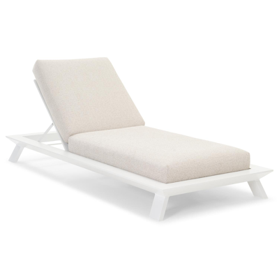 Cesano verstelbaar ligbed in wit aluminium met catania sand all weather cosytica kussen