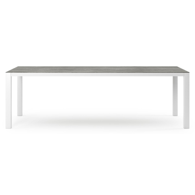 Como tuintafel in wit aluminium en volkeramiek aspen grey - L 240 x B 100 x H 75 cm