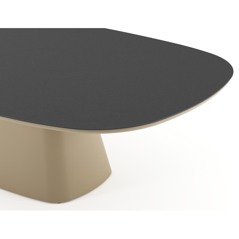 Amico tuintafel bombo xl in beige aluminium en volkeramiek Nero Black - L 270 x B 148 x H 73.5 cm