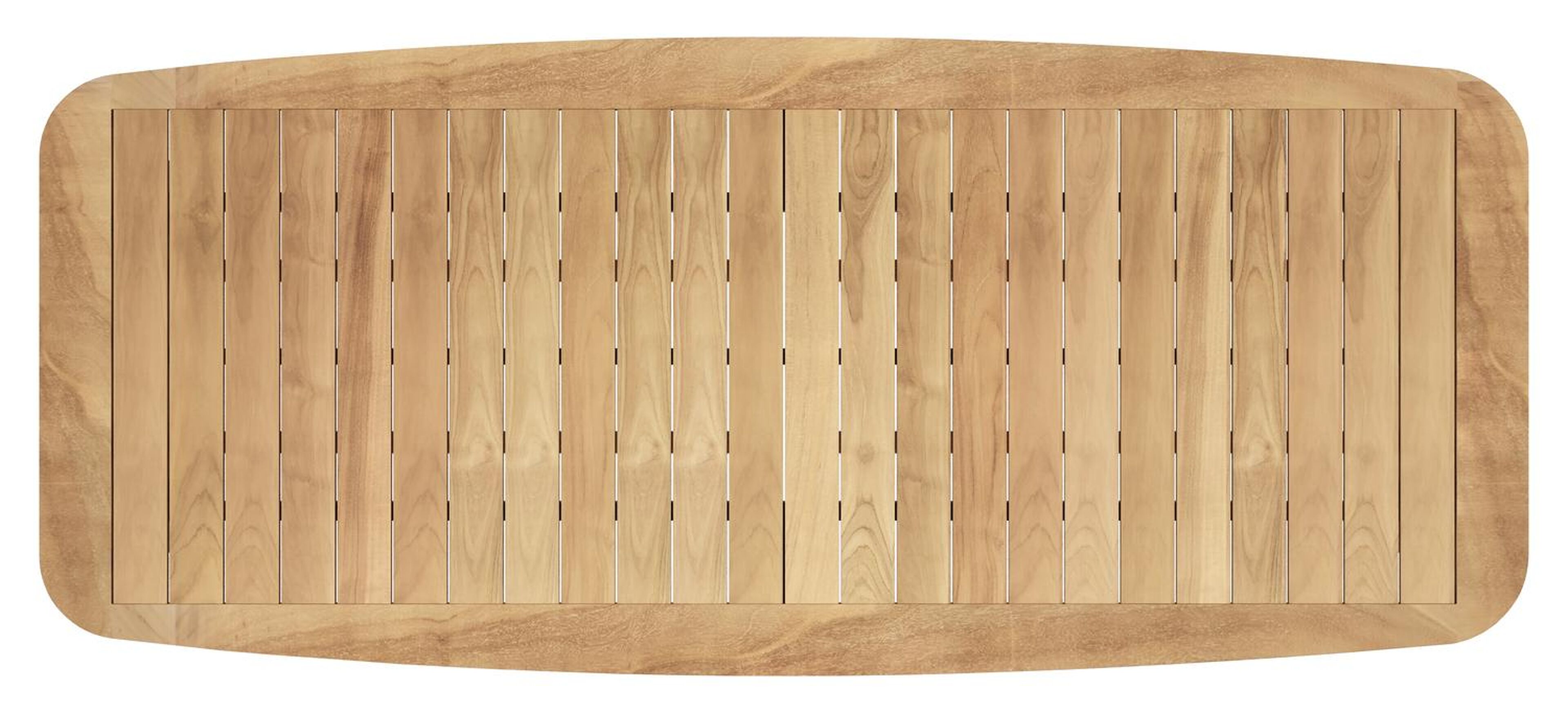 Mosa bootvormige tuinset in zwart aluminium en teak natural finish met 10 Calobra tuinstoelen