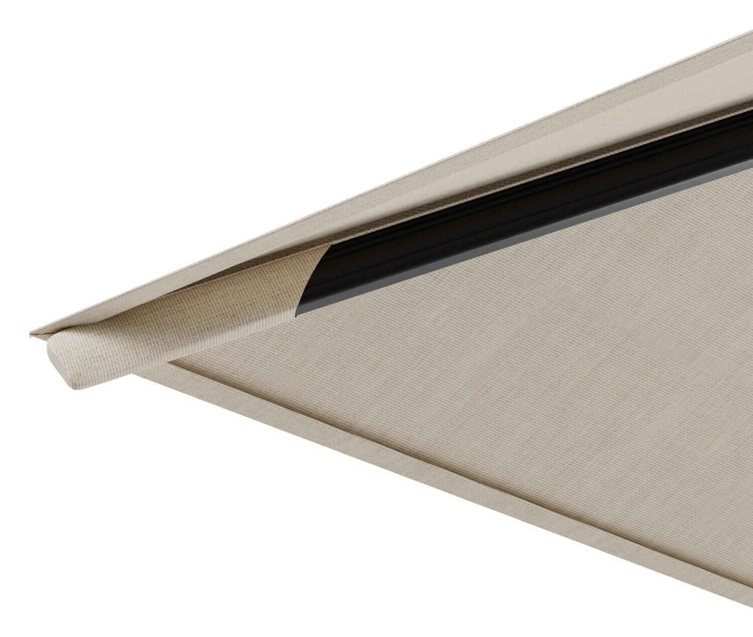 Rufina zweefparasol met tiltfunctie in zwart aluminium met beige