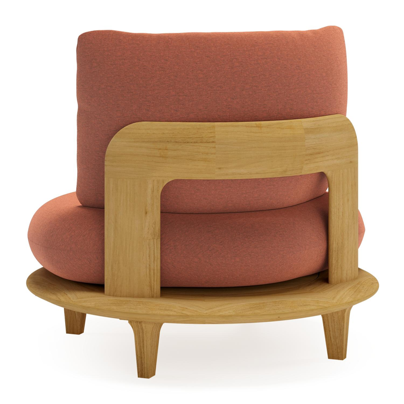 Bomero loungestoel in teak met heritage rust all weather sunbrella® luxe kussen