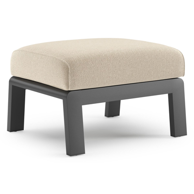 Cosenzo poef in zwart aluminium met althea chalk all weather cosytica kussen