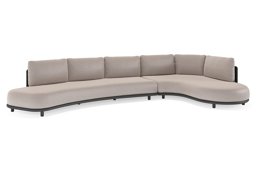 Chaise longue links + 3-zit