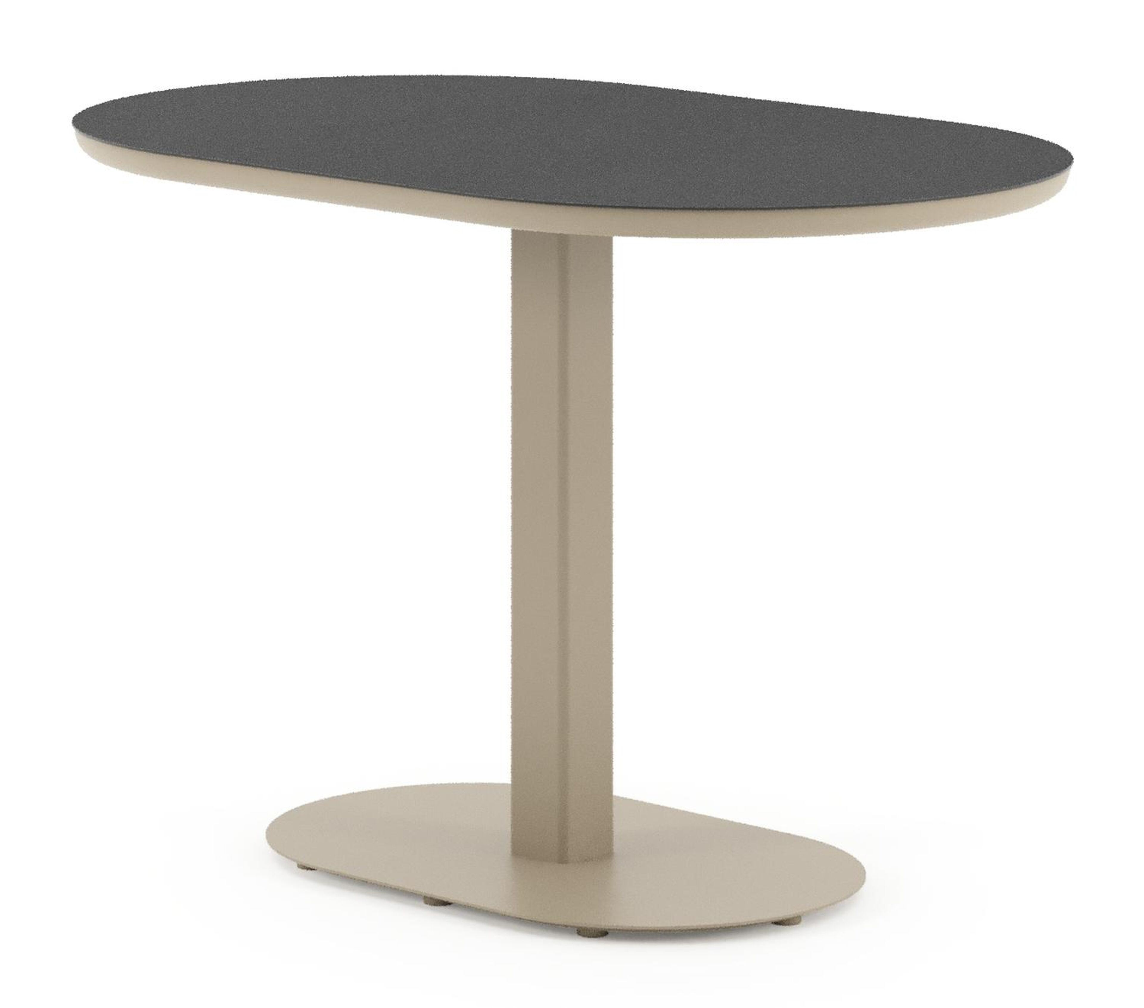 Teramo kantelbare tuintafel bombo in beige aluminium en volkeramiek Nero Black - L 110 x B 70 x H 74 cm