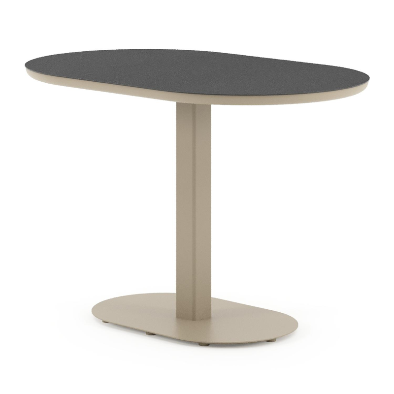 Teramo kantelbare tuintafel bombo in beige aluminium en volkeramiek Nero Black - L 110 x B 70 x H 74 cm