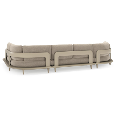 Bomero loungehoek in beige aluminium met chartres pewter all weather sunbrella® luxe kussen