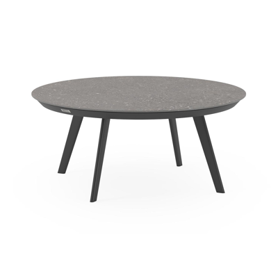 Rondo loungetafel in zwart aluminium en wulong volkeramiek - Dia. 85 x H 35 cm