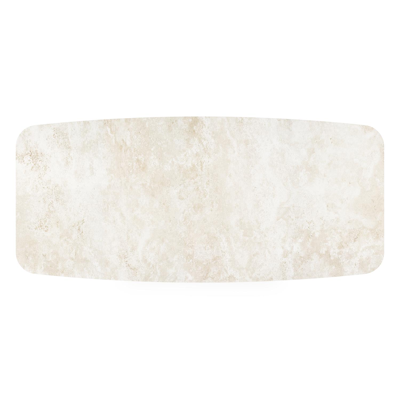 Table de jardin Cesano forme de bateau en aluminium noir et céramique pleine Rapolano Lg. 255 x Lrg. 115 cm