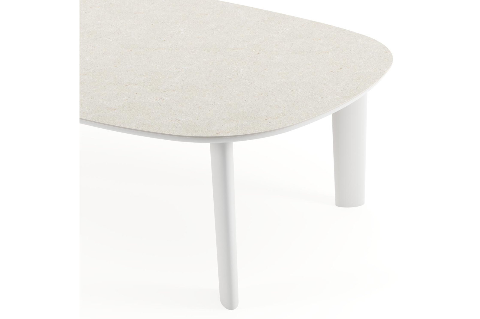 Amico tuintafel bombo xl in wit aluminium en volkeramiek Shilin - L 270 x B 148 x H 73.5 cm