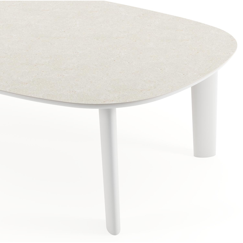 Amico tuintafel bombo xl in wit aluminium en volkeramiek Shilin - L 270 x B 148 x H 73.5 cm