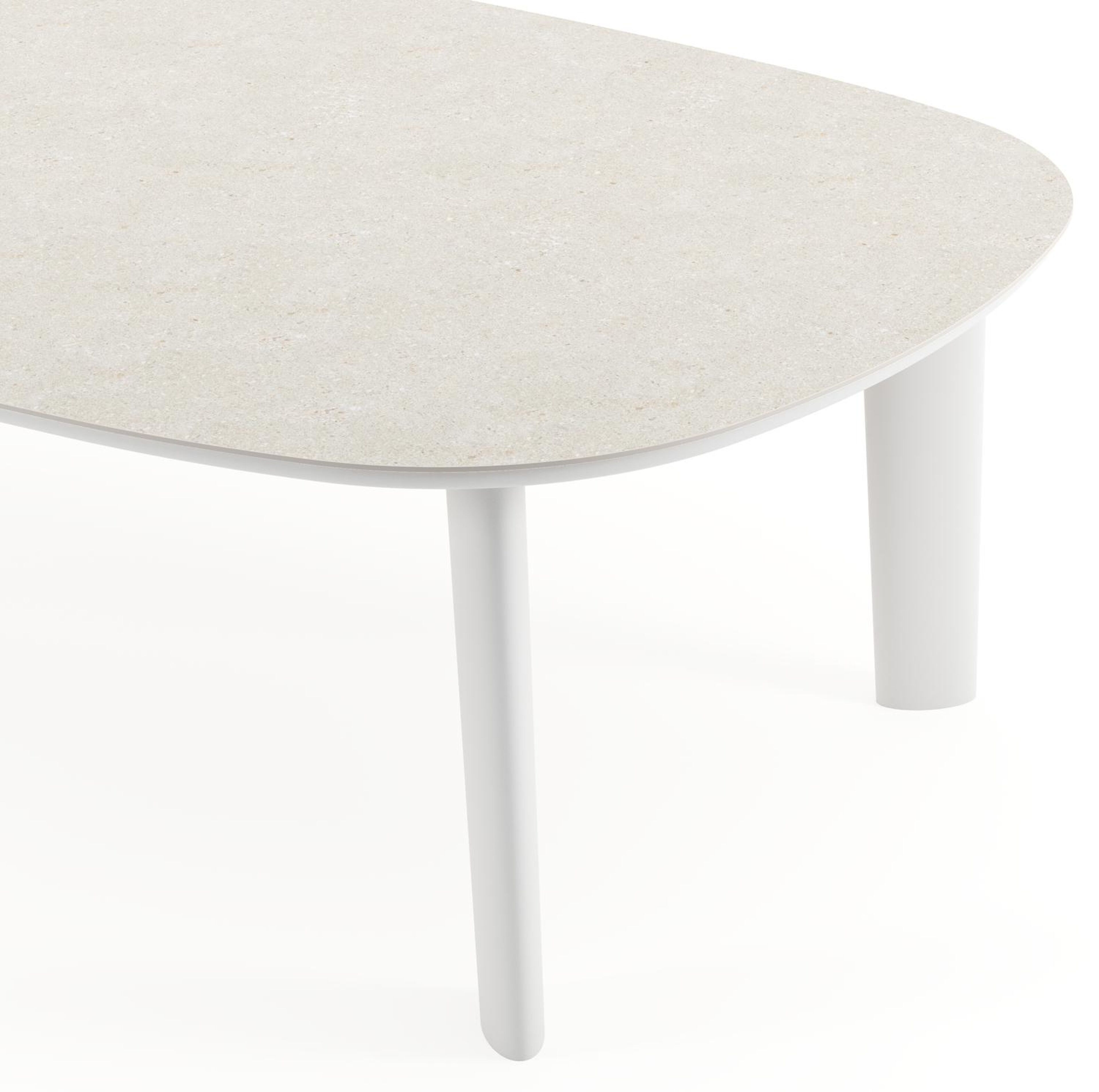 Amico tuintafel bombo xl in wit aluminium en volkeramiek Shilin - L 270 x B 148 x H 73.5 cm