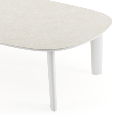 Amico tuintafel bombo xl in wit aluminium en volkeramiek Shilin - L 270 x B 148 x H 73.5 cm