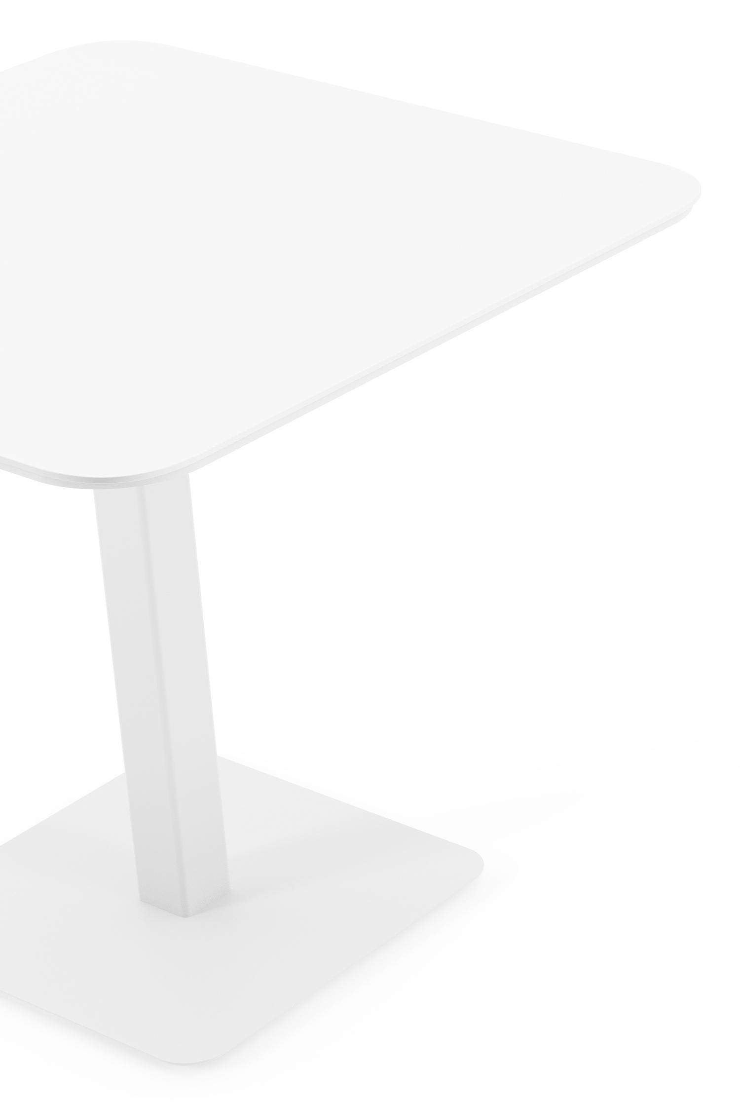 Fano kantelbare tuintafel afgerond vierkant in wit aluminium - L 80 x B 80 x H 73 cm