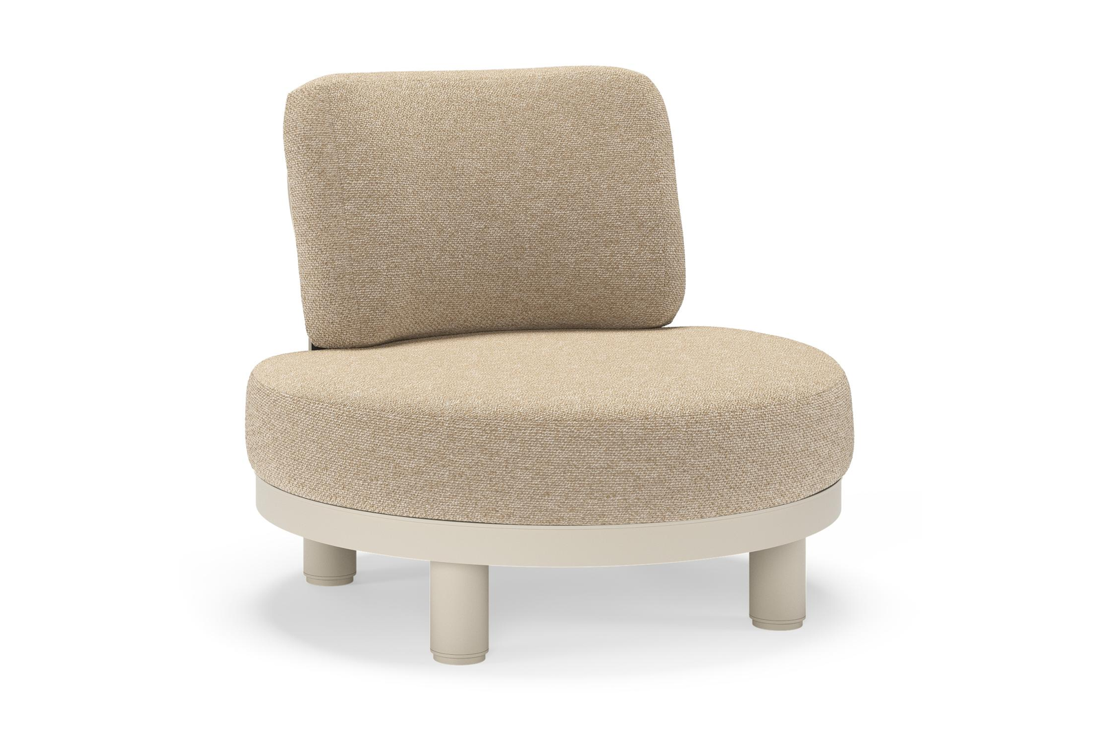 Fauteuil de jardin Donato en aluminium beige et coussins en all weather cosytica Madagascar Oak