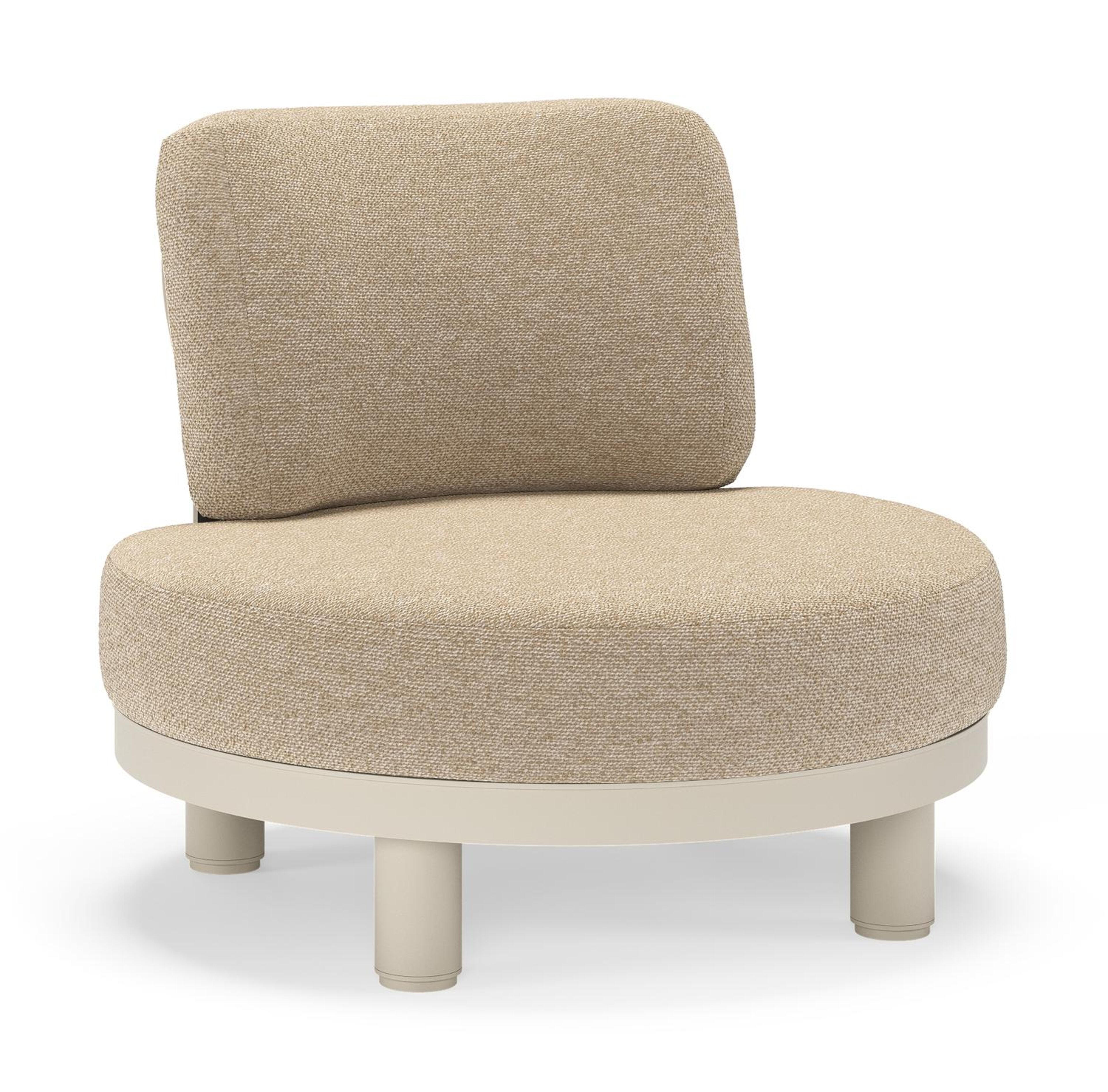 Donato loungestoel in beige aluminium met all weather cosytica Madagascar Oak kussen
