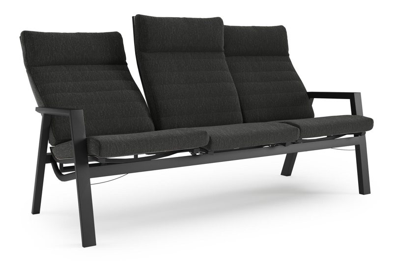 Prato loungebank in zwart aluminium met sky black weather+ softtouch kussen