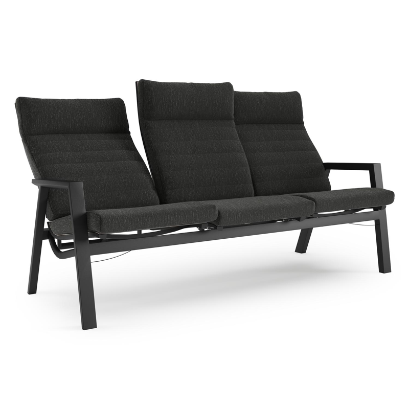 Prato loungebank in zwart aluminium met sky black weather+ softtouch kussen