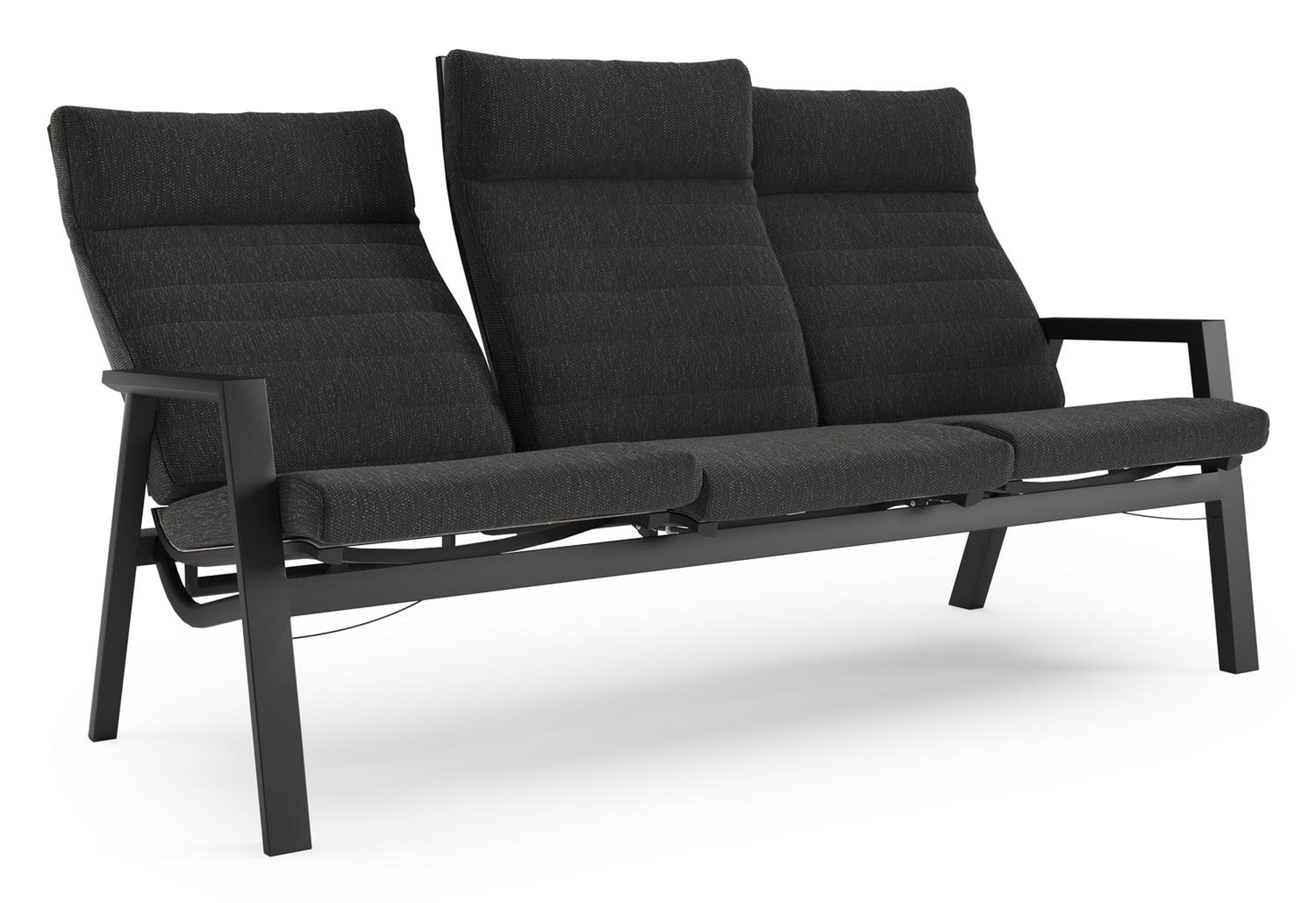 Prato loungebank in zwart aluminium met sky black weather+ softtouch kussen