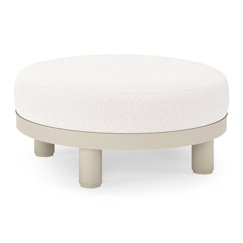 Donato lounge poef in beige aluminium met all weather solica Ego Eggshell kussen