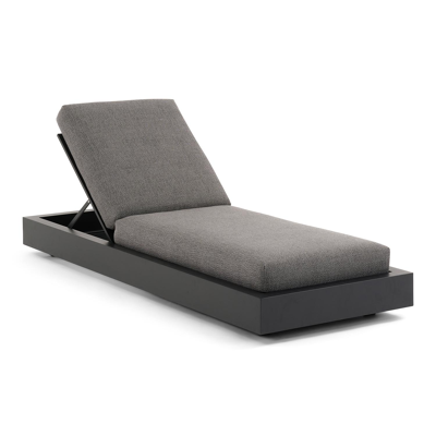 Como verstelbaar ligbed in zwart aluminium met savane tornado all weather sunbrella® luxe kussen