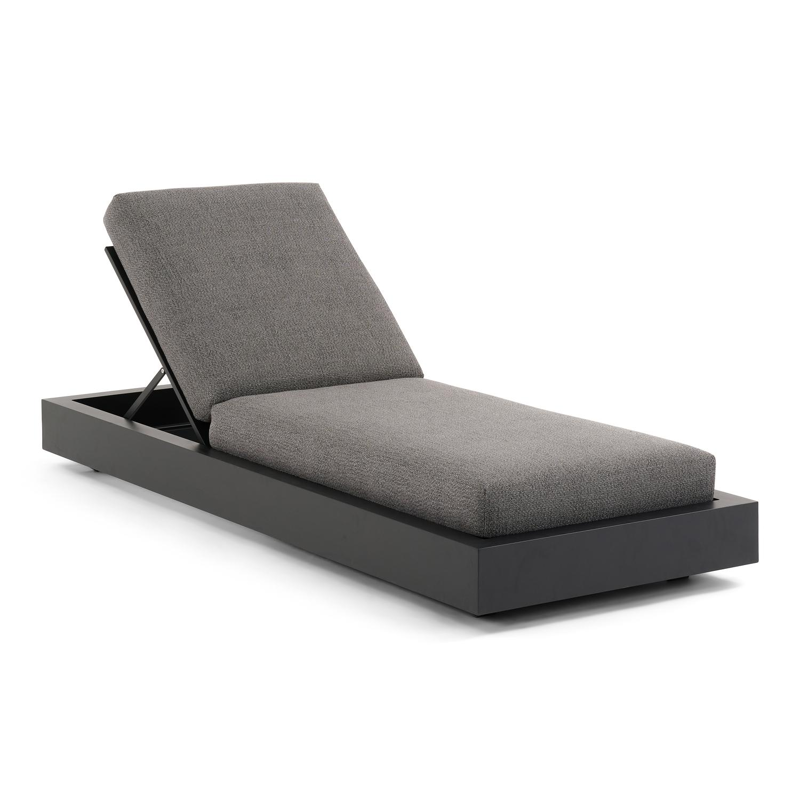 Como verstelbaar ligbed in zwart aluminium met savane tornado all weather sunbrella® luxe kussen