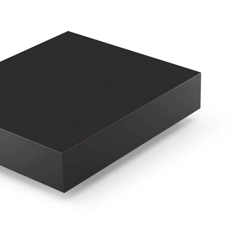 Table basse Como en aluminium noir et céramique pleine nero black - Lg 70 x B 80 x H 20 cm