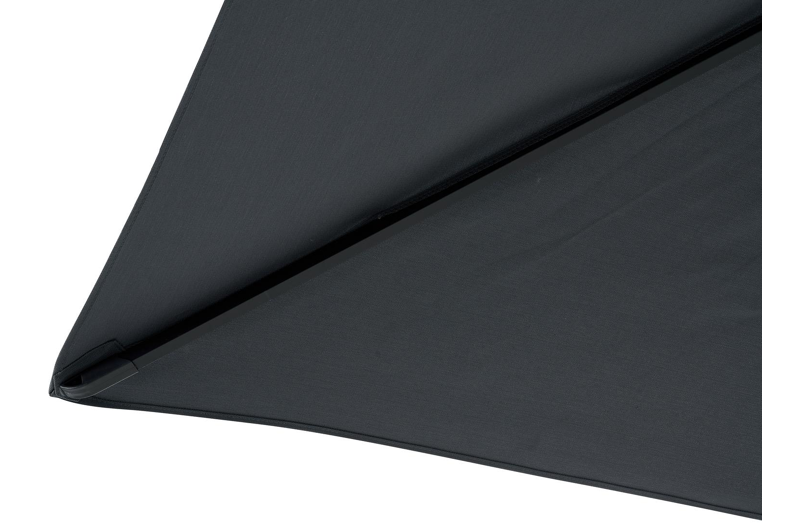 Viola staanparasol in zwart aluminium met grijs weather+ softtouch parasoldoek - L1 300 x L2 300 cm (zonder voet)