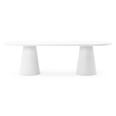 Donato tuintafel in wit aluminium en volkeramiek arctic white - L 260 x B 100 x H 74 cm