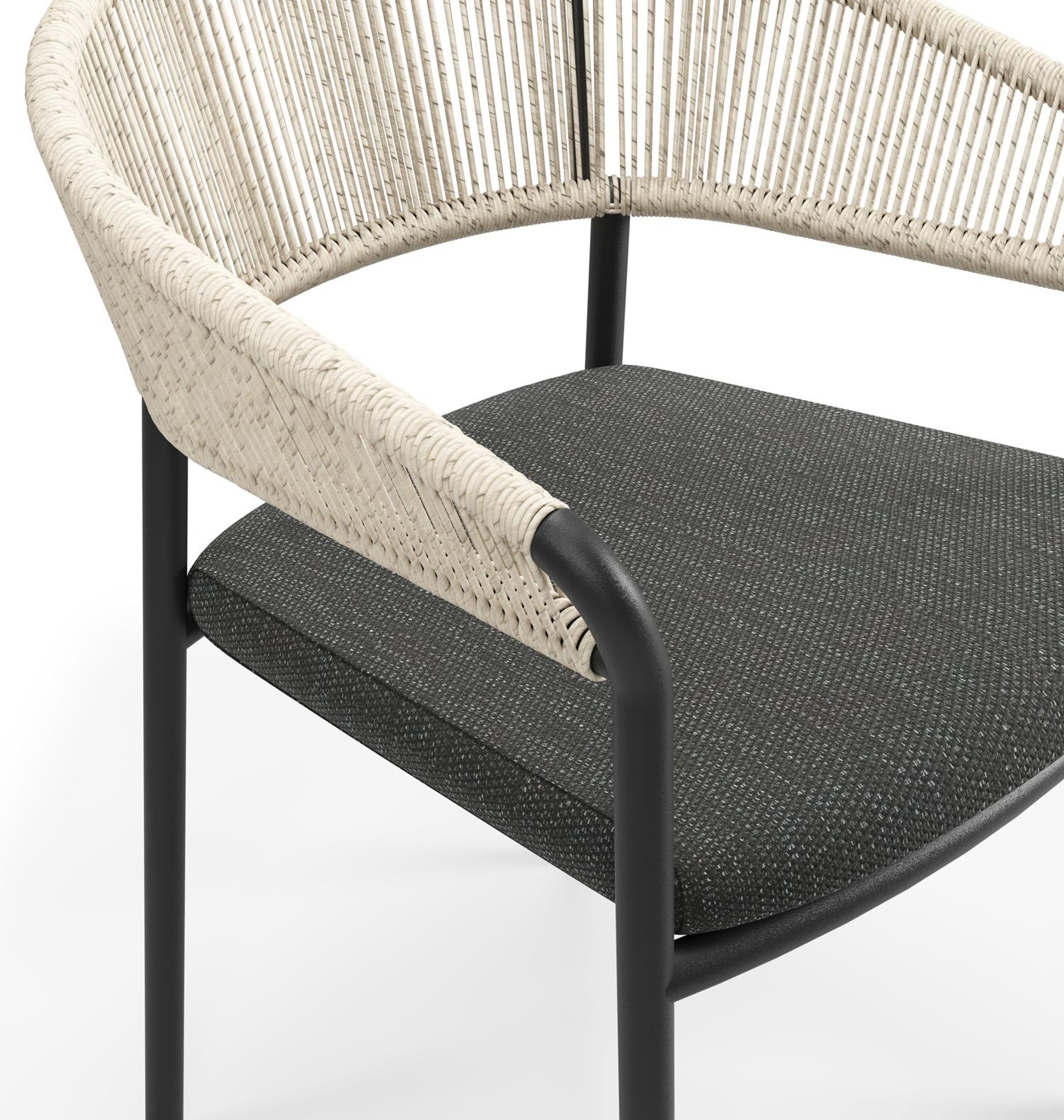 Estella verlengbare tuinset rechthoekig in zwart aluminium en sintered stone Crema minerale met 8 Zamora tuinstoelen